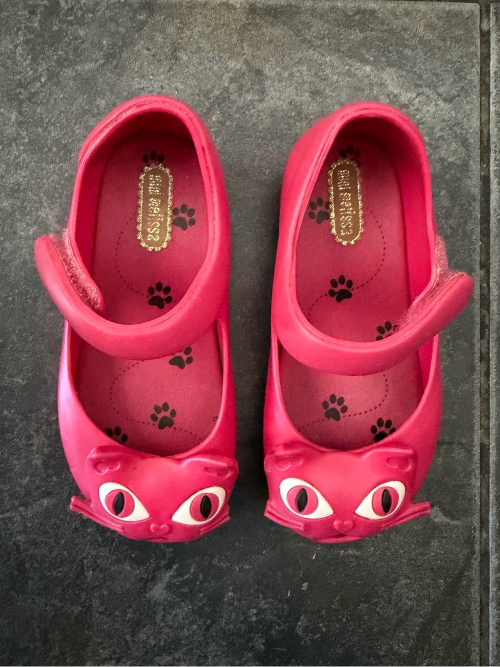 Mini Melissa Hot Pink Cat Mary Jane Shoes